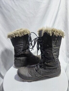 The North Face Shellista II Winter Boots Women's 10 Black Waterproof Faux Fur